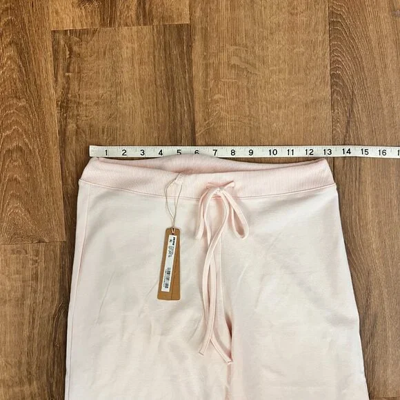 NEW Cotton Jersey Straight Leg Wide Leg Pants Light Pink Sz S - Picture 4 of 10